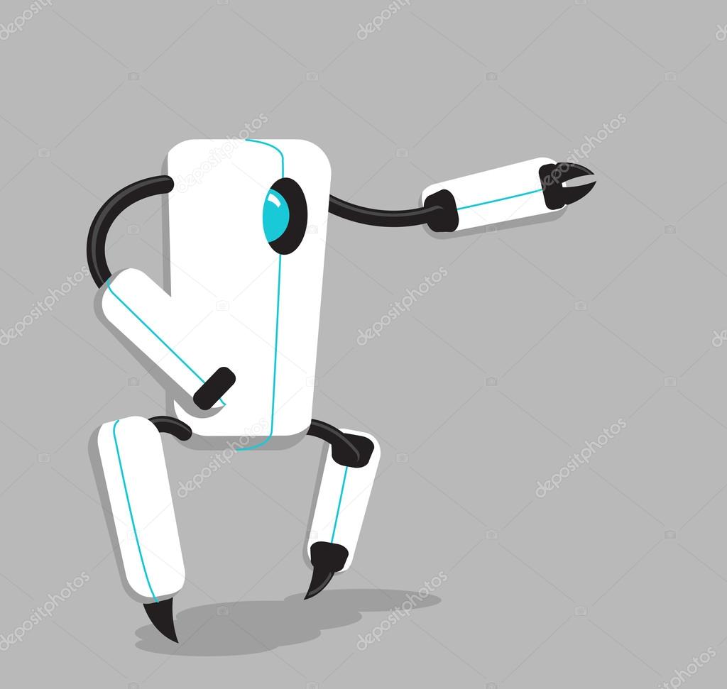 Vector black and white robot