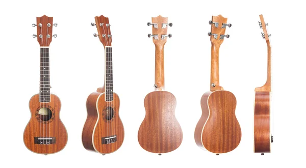 Set di 5 chitarre ukulele — Foto Stock