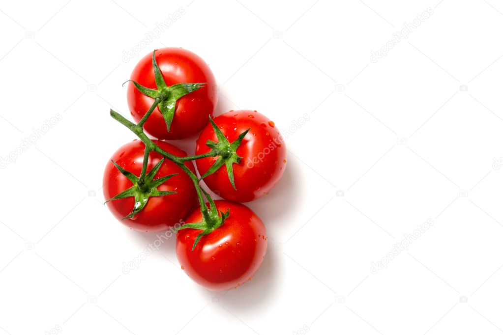 Top view of bunch of fresh tomatoes