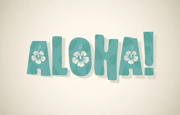 Aloha woord in retro kleuren — Stockvector