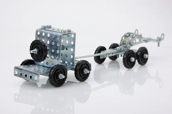 truck tractor toy - metal kit for construction isolated on white