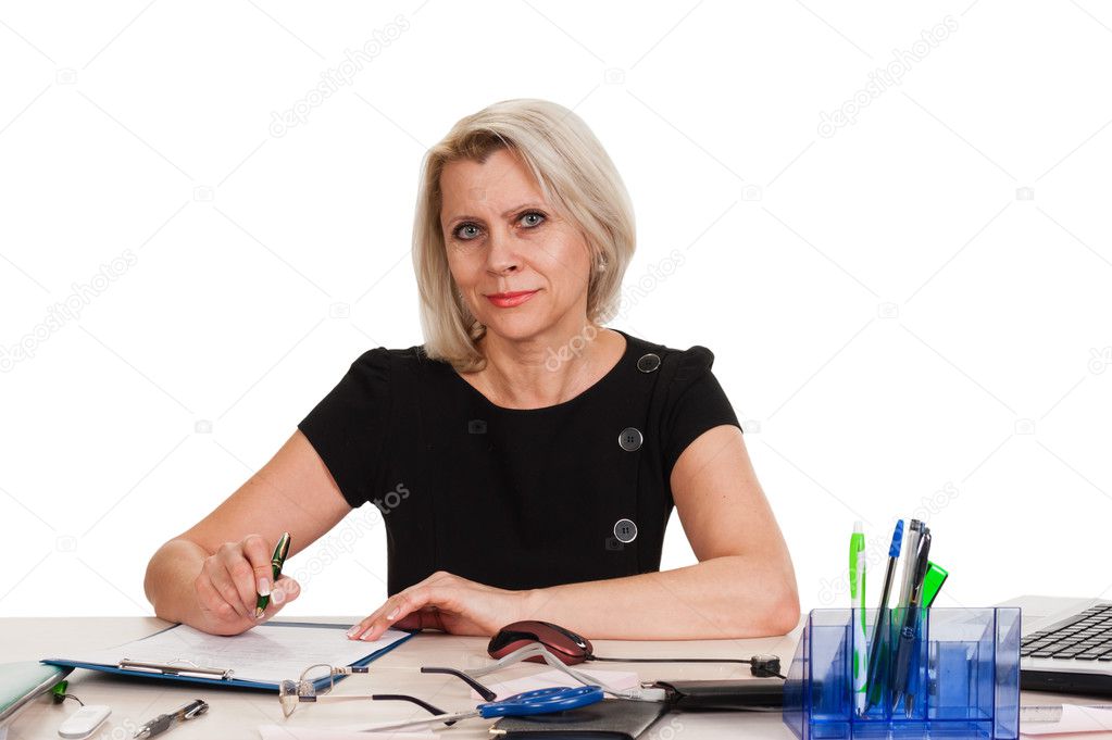 Portrait of mature business woman looking