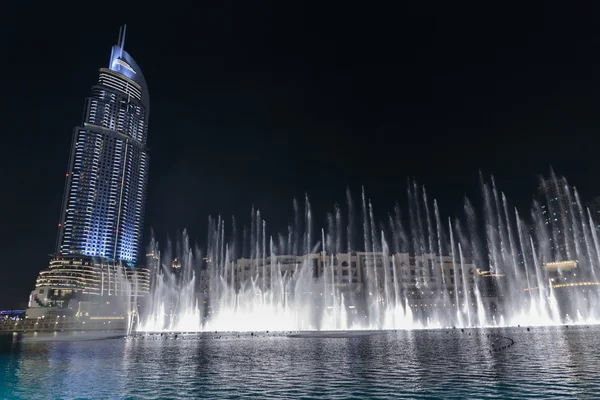 Fountain in the lake near Dubai Mall.