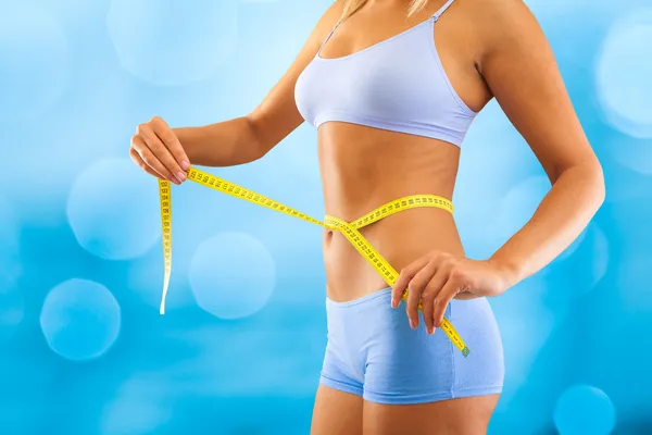 Measuring waist — Stock Photo, Image