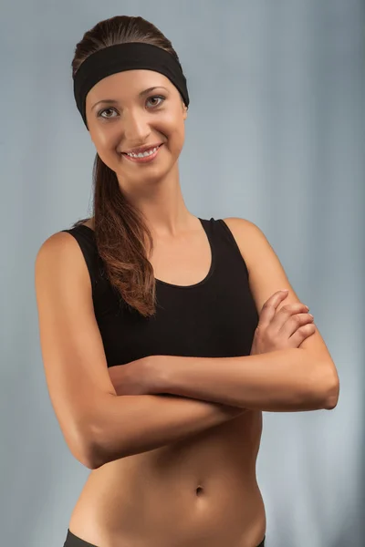 Retrato de uma jovem menina esportiva — Fotografia de Stock