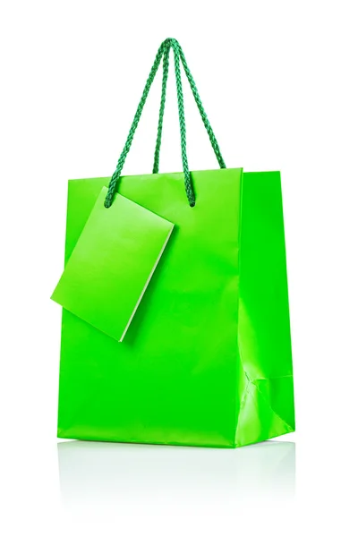 Un sacchetto di carta verde — Foto Stock