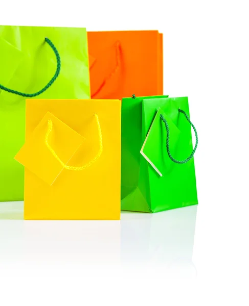 Colored paper bags isolated — Stock Photo, Image