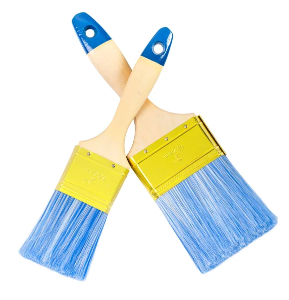 Two isolated paint brushes — Stock Photo, Image
