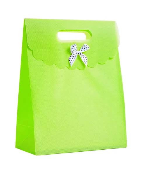 Jeden zelený papírový sáček — Stock fotografie
