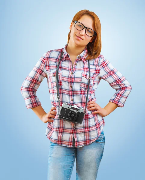 Uma jovem hipstergirl — Fotografia de Stock