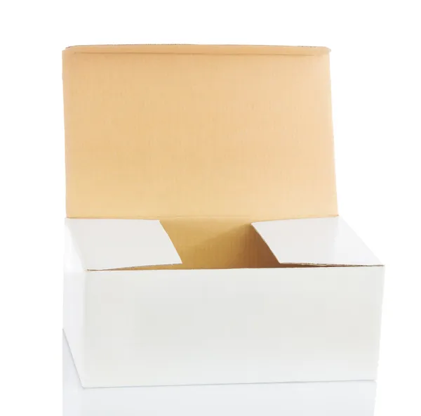 Abierto blanco grande papaer caja — Foto de Stock