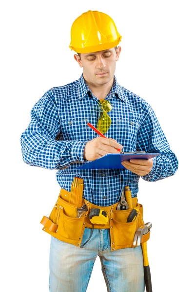 A worker holding clipboard Stock Image