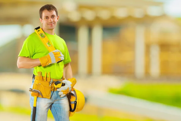 Worker on building place — Stock Photo, Image
