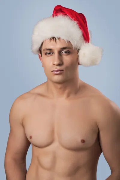 Portrait of muscular santa — Stock Photo, Image