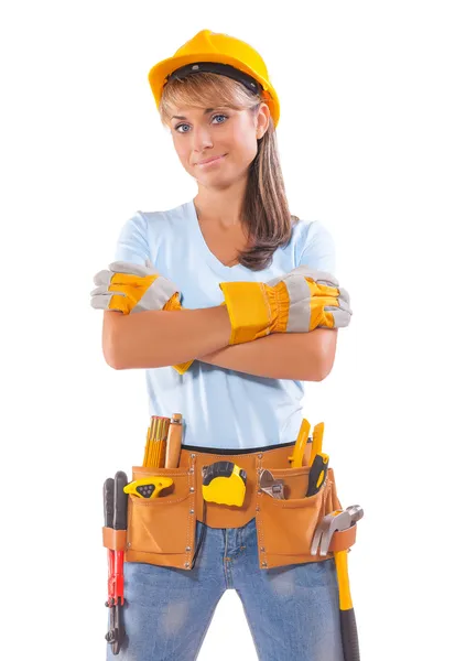 Trabajadora de construcción — Foto de Stock
