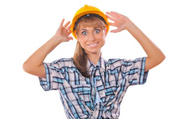 açık gözlü kadın işçi