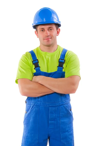 Worker with crossed ardms isolated — Stock Photo, Image