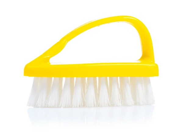 An yellow kitchen scrubbrush isolated on white background — Stock Photo, Image