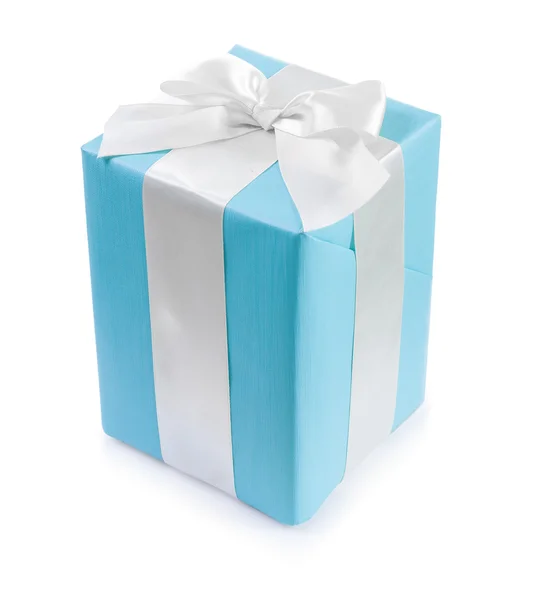 Caja de regalo azul clásico — Foto de Stock