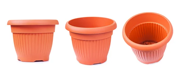 Set of plastic pots for flowers — Stock Photo, Image