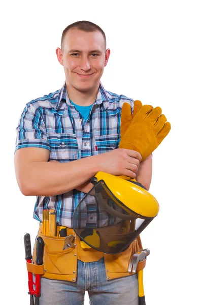 Joven trabajador con herramientas —  Fotos de Stock