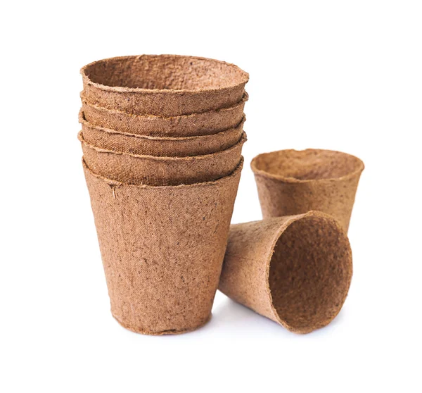 Ronde van turf potten — Stockfoto