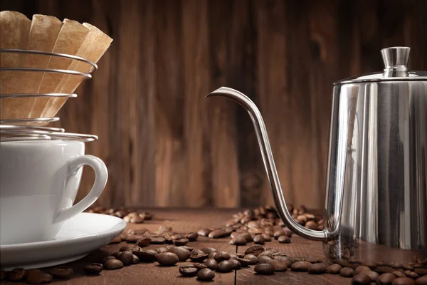 Caffè Alternativo Brewing Versare Sopra Drip Caffettiera Collo Oca Coffeemaker — Foto Stock