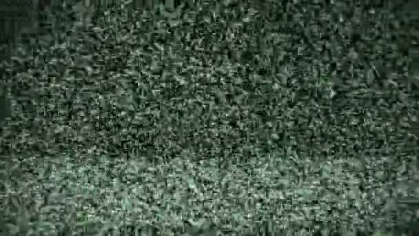 El vídeo 1920x1080 - el ruido en la pantalla verde vieja televisiva — Vídeo de stock