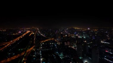 Şehir geceleri - üstten görüntülemek. Bangkok, Tayland
