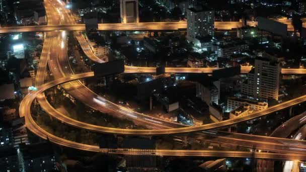 1920x1080 video timelapse - Road interchange in night city. — Stock Video