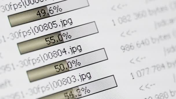 Infográficos no ecrã LCD close-up — Vídeo de Stock