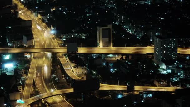 밤 시에 비디오 1920 x 1080-자동차 소통량. 태국, 방콕 — 비디오
