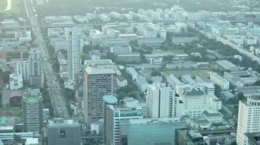 1920 x 1080 video - akşam modern kentin Üstten Görünüm