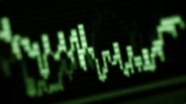 loopable video 1920 x 1080 - osiloskop ekran yakın çekim. Yeşil akustik dalgalar