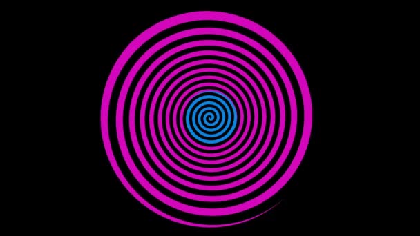 Loopable video 1920 x 1080 - klassisk färgade roterande spiral. Animation för hypnos — Stockvideo