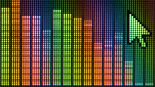 HiDef wideo 1920 x 1080 - wskaźnik myszy komputera i korektora na stronie internetowej interfejs zbliżenie na ekranie — Wideo stockowe