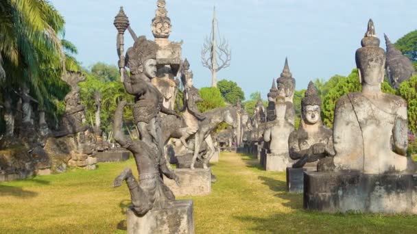 1080p video - Buda Parkı (xieng khuan) heykel. Vientiane, laos — Stok video