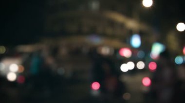 yüksek tanımlı video - bulanık soyut gece ışıklar şehir sokak