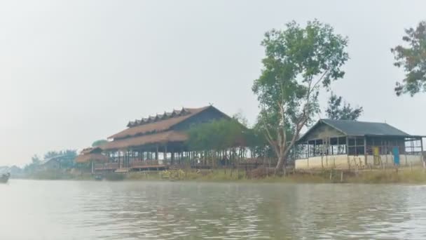 Video 1080p - Viaje en barco por la mañana a Inle Lake. Myanmar — Vídeo de stock