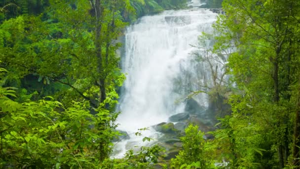 Vidéo 1080p - Grande cascade en Thaïlande près de Chiang Mai. Vue à travers les arbres — Video