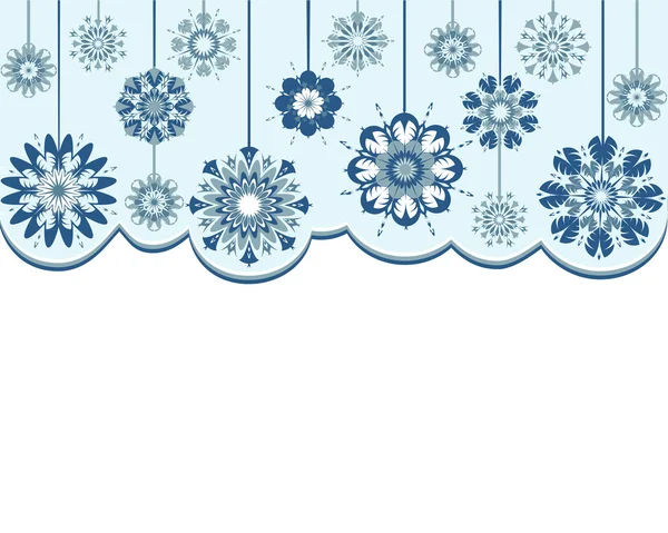 Ilustración vectorial de un fondo abstracto de copos de nieve — Vector de stock