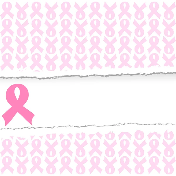 Ilustración vectorial de una cinta rosa de apoyo para el cáncer de mama — Archivo Imágenes Vectoriales