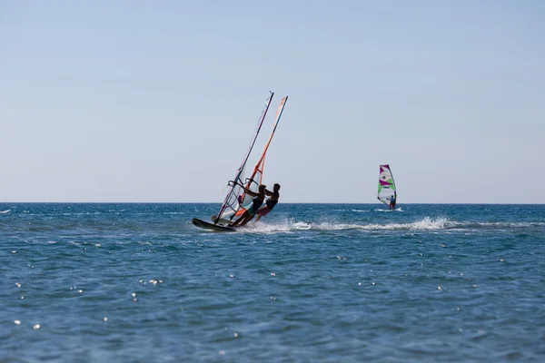 Windsurfing in mediterranean sea
