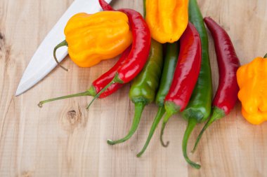 bir masada sıcak biber