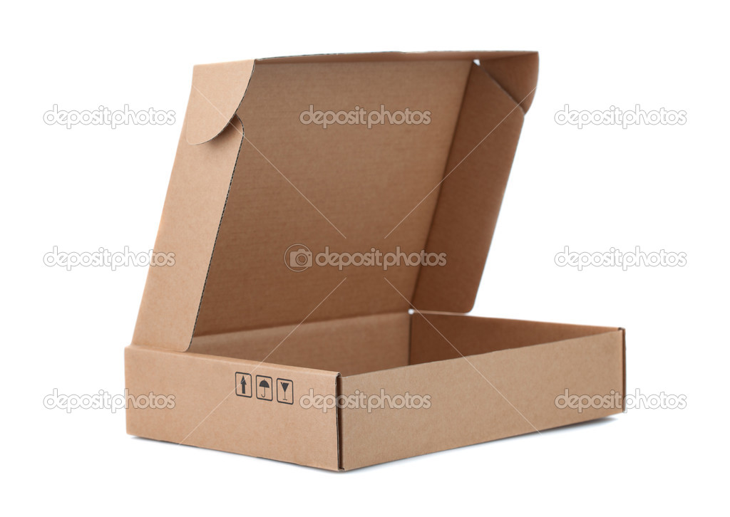 Open Cardboard Box isolated on a White background