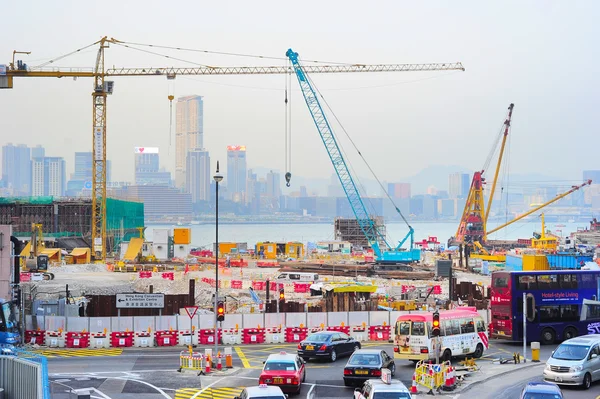 Byggarbetsplatsen i hk — Stockfoto