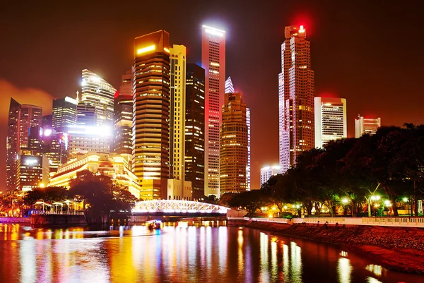 Nacht in singapore — Stockfoto