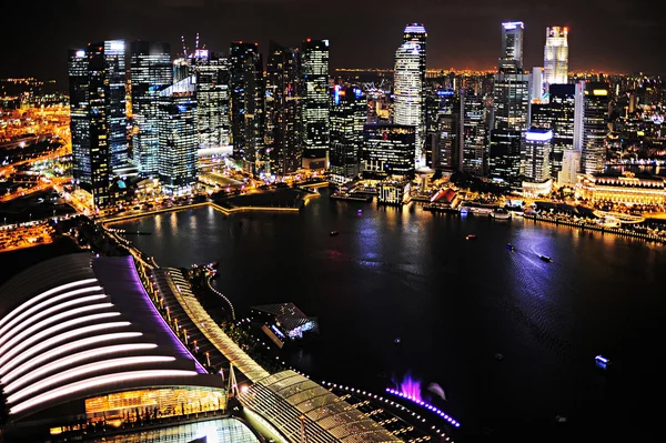 Szingapúr éjjel — Stock Fotó