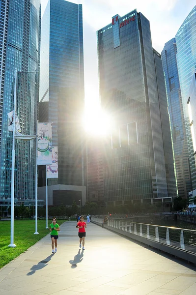 Correr en Singapur — Foto de Stock