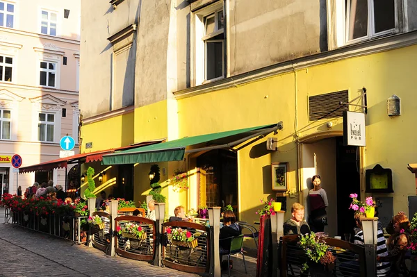 Krakow street café — Stockfoto